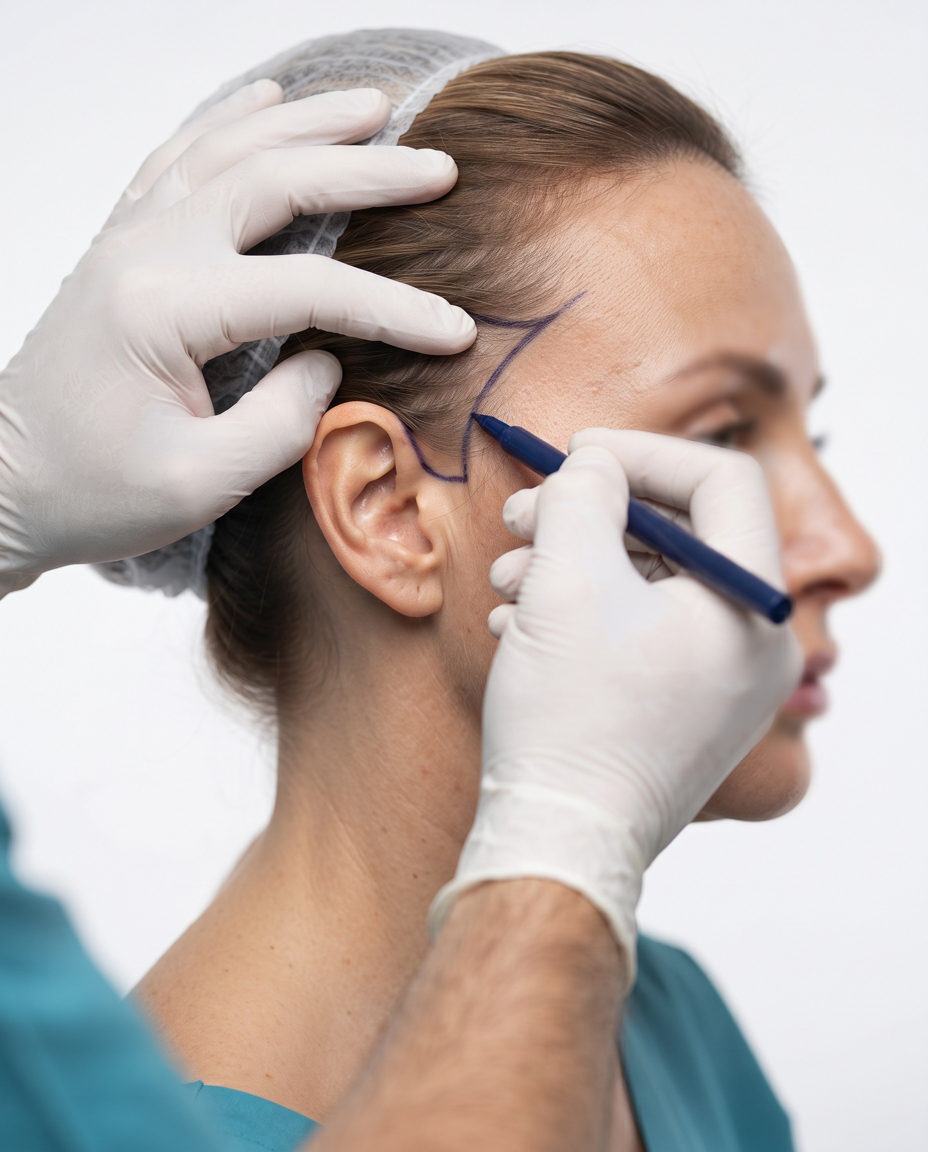 Marcado quirúrgico para lifting facial